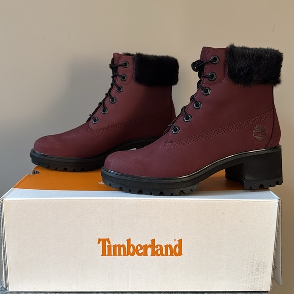 TIMBERLAND WOMEN’S KINSLEY 6” WATER RESISTANT BOOTS DARK PORT SIZE 7.5 - Picture 4 of 8
